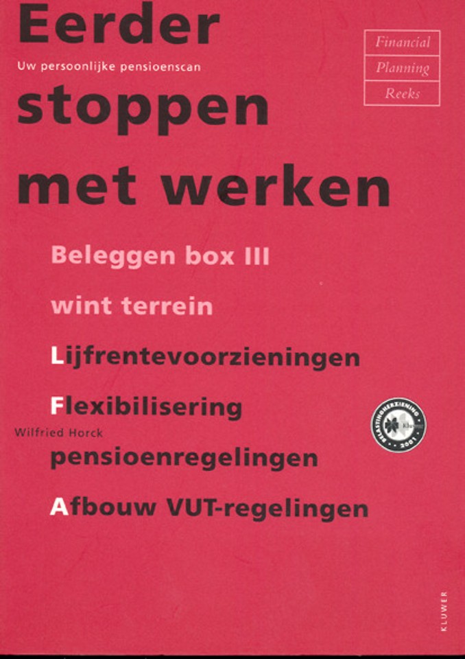 Eerder stoppen met werken